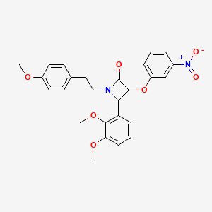 molecular formula C26H26N2O7 B2736167 4-(2,3-Dimethoxyphenyl)-1-[2-(4-methoxyphenyl)ethyl]-3-(3-nitrophenoxy)azetidin-2-one CAS No. 1223502-38-2
