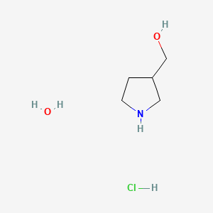 molecular formula C5H14ClNO2 B2736173 Pyrrolidin-3-ylmethanol hydrochloride hydrate CAS No. 1452519-32-2; 644971-22-2