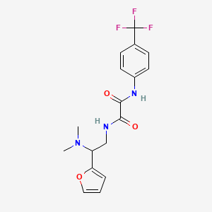 molecular formula C17H18F3N3O3 B2736186 N-[2-(dimethylamino)-2-(furan-2-yl)ethyl]-N'-[4-(trifluoromethyl)phenyl]ethanediamide CAS No. 899998-99-3