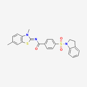 (E)-N-(3,6-dimethylbenzo[d]thiazol-2(3H)-ylidene)-4-(indolin-1-ylsulfonyl)benzamide