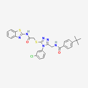 N-[[5-[2-(1,3-benzothiazol-2-ylamino)-2-oxoethyl]sulfanyl-4-(3-chlorophenyl)-1,2,4-triazol-3-yl]methyl]-4-tert-butylbenzamide