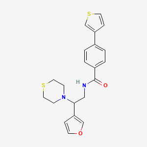N-(2-(furan-3-yl)-2-thiomorpholinoethyl)-4-(thiophen-3-yl)benzamide