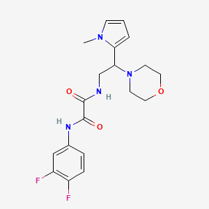 molecular formula C19H22F2N4O3 B2736208 N1-(3,4-difluorophenyl)-N2-(2-(1-methyl-1H-pyrrol-2-yl)-2-morpholinoethyl)oxalamide CAS No. 1049477-82-8