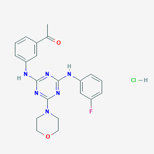 1-(3-((4-((3-Fluorophenyl)amino)-6-morpholino-1,3,5-triazin-2-yl)amino)phenyl)ethanone hydrochloride