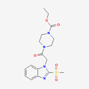 ethyl 4-(2-(2-(methylsulfonyl)-1H-benzo[d]imidazol-1-yl)acetyl)piperazine-1-carboxylate