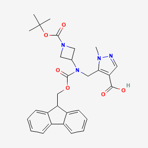 5-[[9H-Fluoren-9-ylmethoxycarbonyl-[1-[(2-methylpropan-2-yl)oxycarbonyl]azetidin-3-yl]amino]methyl]-1-methylpyrazole-4-carboxylic acid