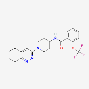 molecular formula C21H23F3N4O2 B2736230 N-[1-(5,6,7,8-tetrahydrocinnolin-3-yl)piperidin-4-yl]-2-(trifluoromethoxy)benzamide CAS No. 2034411-83-9