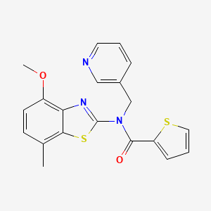 N-(4-methoxy-7-methyl-1,3-benzothiazol-2-yl)-N-(pyridin-3-ylmethyl)thiophene-2-carboxamide