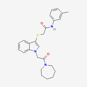 2-((1-(2-(azepan-1-yl)-2-oxoethyl)-1H-indol-3-yl)thio)-N-(m-tolyl)acetamide