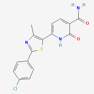 6-[2-(4-Chlorophenyl)-4-methyl-1,3-thiazol-5-yl]-2-oxo-1,2-dihydropyridine-3-carboxamide