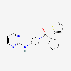 (3-(Pyrimidin-2-ylamino)azetidin-1-yl)(1-(thiophen-2-yl)cyclopentyl)methanone