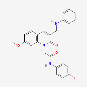2-[3-(anilinomethyl)-7-methoxy-2-oxoquinolin-1(2H)-yl]-N-(4-fluorophenyl)acetamide