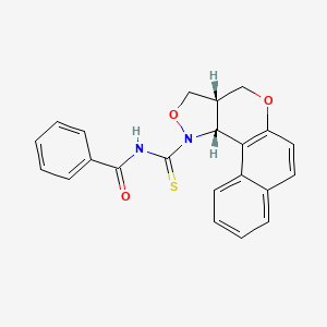 molecular formula C22H18N2O3S B2736253 N-[3a,11c-dihydro-3H-benzo[5,6]chromeno[4,3-c]isoxazol-1(4H)-ylcarbothioyl]benzenecarboxamide CAS No. 317377-60-9