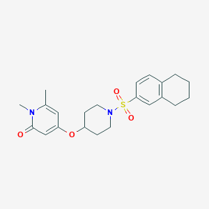 molecular formula C22H28N2O4S B2736255 1,6-dimethyl-4-((1-((5,6,7,8-tetrahydronaphthalen-2-yl)sulfonyl)piperidin-4-yl)oxy)pyridin-2(1H)-one CAS No. 2034391-19-8