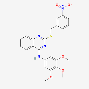 molecular formula C24H22N4O5S B2736265 2-{[(3-nitrophenyl)methyl]sulfanyl}-N-(3,4,5-trimethoxyphenyl)quinazolin-4-amine CAS No. 688355-74-0