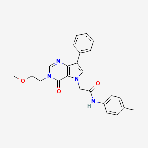 B2736268 2-[3-(2-methoxyethyl)-4-oxo-7-phenyl-3,4-dihydro-5H-pyrrolo[3,2-d]pyrimidin-5-yl]-N-(4-methylphenyl)acetamide CAS No. 1251613-85-0