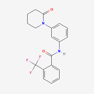 molecular formula C19H17F3N2O2 B2736269 N-[3-(2-oxopiperidin-1-yl)phenyl]-2-(trifluoromethyl)benzamide CAS No. 941919-10-4