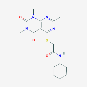 N-cyclohexyl-2-((2,6,8-trimethyl-5,7-dioxo-5,6,7,8-tetrahydropyrimido[4,5-d]pyrimidin-4-yl)thio)acetamide