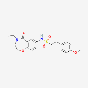N-(4-ethyl-5-oxo-2,3,4,5-tetrahydrobenzo[f][1,4]oxazepin-7-yl)-2-(4-methoxyphenyl)ethanesulfonamide