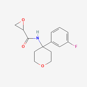 molecular formula C14H16FNO3 B2736275 N-[4-(3-Fluorophenyl)oxan-4-yl]oxirane-2-carboxamide CAS No. 2418716-32-0
