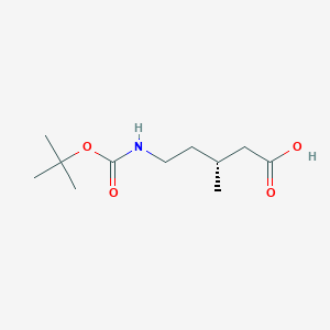 (3R)-3-Methyl-5-[(2-methylpropan-2-yl)oxycarbonylamino]pentanoic acid