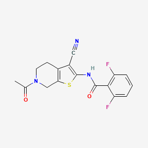 molecular formula C17H13F2N3O2S B2736281 N-(6-acetyl-3-cyano-4,5,6,7-tetrahydrothieno[2,3-c]pyridin-2-yl)-2,6-difluorobenzamide CAS No. 864859-01-8
