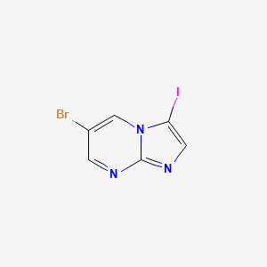 molecular formula C6H3BrIN3 B2736300 6-Bromo-3-iodoimidazo[1,2-a]pyrimidine CAS No. 1550030-07-3