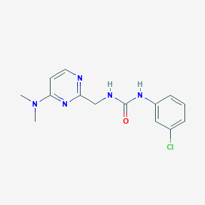 molecular formula C14H16ClN5O B2736306 1-(3-Chlorophenyl)-3-((4-(dimethylamino)pyrimidin-2-yl)methyl)urea CAS No. 1796965-04-2