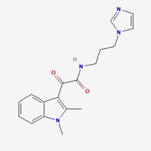 molecular formula C18H20N4O2 B2736312 N-(3-(1H-imidazol-1-yl)propyl)-2-(1,2-dimethyl-1H-indol-3-yl)-2-oxoacetamide CAS No. 862831-03-6