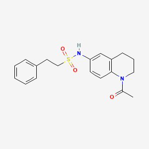 molecular formula C19H22N2O3S B2736322 N-(1-acetyl-1,2,3,4-tetrahydroquinolin-6-yl)-2-phenylethane-1-sulfonamide CAS No. 1005299-70-6