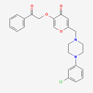 2-((4-(3-chlorophenyl)piperazin-1-yl)methyl)-5-(2-oxo-2-phenylethoxy)-4H-pyran-4-one