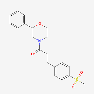 molecular formula C20H23NO4S B2736327 3-(4-(Methylsulfonyl)phenyl)-1-(2-phenylmorpholino)propan-1-one CAS No. 2034422-38-1