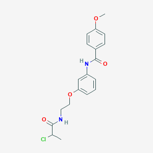 molecular formula C19H21ClN2O4 B2736330 N-[3-[2-(2-Chloropropanoylamino)ethoxy]phenyl]-4-methoxybenzamide CAS No. 2411266-66-3