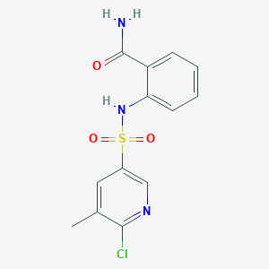 molecular formula C13H12ClN3O3S B2736331 2-(6-Chloro-5-methylpyridine-3-sulfonamido)benzamide CAS No. 1356746-66-1