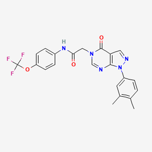 molecular formula C22H18F3N5O3 B2736356 2-(1-(3,4-dimethylphenyl)-4-oxo-1H-pyrazolo[3,4-d]pyrimidin-5(4H)-yl)-N-(4-(trifluoromethoxy)phenyl)acetamide CAS No. 852451-53-7