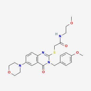 N-(2-methoxyethyl)-2-[[3-[(4-methoxyphenyl)methyl]-6-(4-morpholinyl)-4-oxo-2-quinazolinyl]thio]acetamide