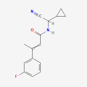 molecular formula C15H15FN2O B2736378 N-[cyano(cyclopropyl)methyl]-3-(3-fluorophenyl)but-2-enamide CAS No. 1798395-36-4