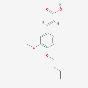 molecular formula C14H18O4 B2736385 3-(4-Butoxy-3-methoxyphenyl)prop-2-enoic acid CAS No. 115375-25-2
