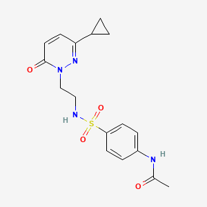 molecular formula C17H20N4O4S B2736389 N-(4-(N-(2-(3-cyclopropyl-6-oxopyridazin-1(6H)-yl)ethyl)sulfamoyl)phenyl)acetamide CAS No. 2034564-56-0