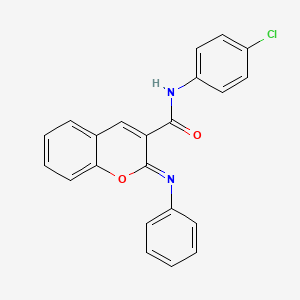 molecular formula C22H15ClN2O2 B2736391 (2Z)-N-(4-chlorophenyl)-2-(phenylimino)-2H-chromene-3-carboxamide CAS No. 1327181-54-3