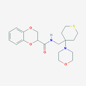 molecular formula C19H26N2O4S B2736410 N-{[4-(morpholin-4-yl)thian-4-yl]methyl}-2,3-dihydro-1,4-benzodioxine-2-carboxamide CAS No. 2380176-48-5