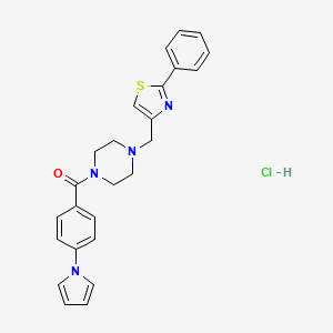 (4-(1H-pyrrol-1-yl)phenyl)(4-((2-phenylthiazol-4-yl)methyl)piperazin-1-yl)methanone hydrochloride