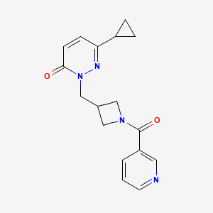 6-Cyclopropyl-2-[[1-(pyridine-3-carbonyl)azetidin-3-yl]methyl]pyridazin-3-one