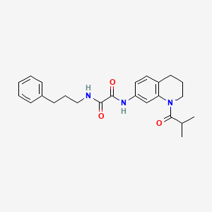 molecular formula C24H29N3O3 B2736421 N-[1-(2-methylpropanoyl)-1,2,3,4-tetrahydroquinolin-7-yl]-N'-(3-phenylpropyl)ethanediamide CAS No. 941945-42-2
