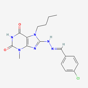 8-{[(1E)-2-(4-chlorophenyl)-1-azavinyl]amino}-7-butyl-3-methyl-1,3,7-trihydrop urine-2,6-dione