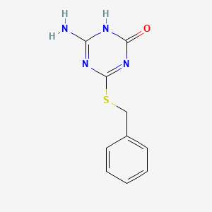 molecular formula C10H10N4OS B2736431 4-amino-6-(benzylthio)-1,3,5-triazin-2(5H)-one CAS No. 56864-83-6