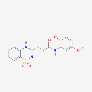 molecular formula C17H17N3O5S2 B2736484 N-(2,5-dimethoxyphenyl)-2-[(1,1-dioxo-4H-1lambda6,2,4-benzothiadiazin-3-yl)sulfanyl]acetamide CAS No. 896707-67-8