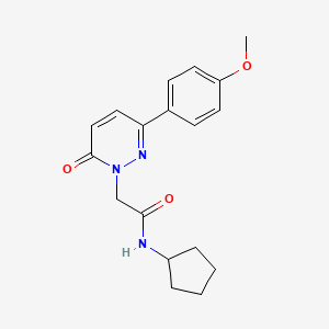molecular formula C18H21N3O3 B2736496 N-cyclopentyl-2-[3-(4-methoxyphenyl)-6-oxopyridazin-1-yl]acetamide CAS No. 837394-35-1