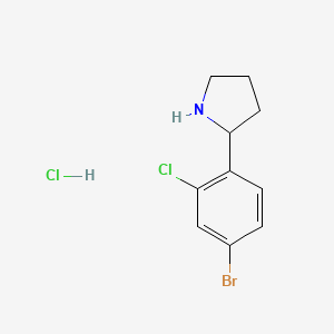 molecular formula C10H12BrCl2N B2736497 2-(4-Bromo-2-chlorophenyl)pyrrolidine hydrochloride CAS No. 2044871-67-0