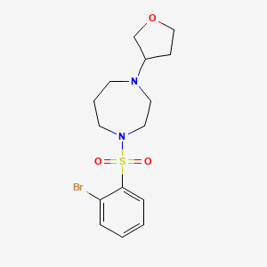 molecular formula C15H21BrN2O3S B2736509 1-(2-Bromobenzenesulfonyl)-4-(oxolan-3-yl)-1,4-diazepane CAS No. 2320887-02-1